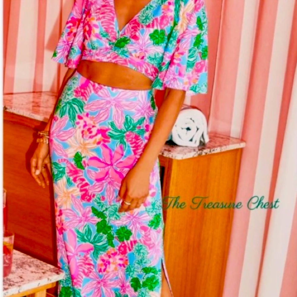 RARE!! Lilly Pulitzer Women’s Maxi 2 Piece Set HTF! Holy Grail 💖 - Picture 10 of 11